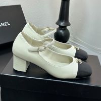 Chanel Mary Janes Pumps with Strass Logo Women in Calfskin White