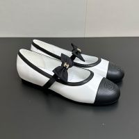 Chanel Mary Janes with Logo Bow Women in Lambskin White