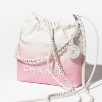 Chanel AS3980 22 Mini Handbag in Gradient Calfskin Pink