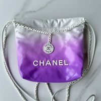 Chanel AS3980 22 Mini Handbag in Gradient Calfskin Purple