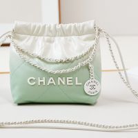 Chanel AS3980 22 Mini Handbag in Gradient Calfskin Teal