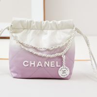 Chanel AS3980 22 Mini Handbag in Gradient Calfskin Violet