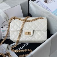 Chanel AS0874 Reissue 2.55 Mini Handbag in Aged Calfskin White