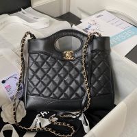 Chanel AS4133 31 Mini Shopping Bag in Shiny Calfskin Black