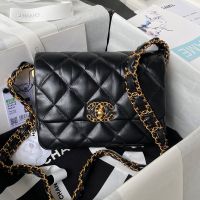 Chanel AS4423 Mini Flap Bag in Shiny Calfskin Black