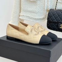 Chanel Moccasins with Chain CC Logo Women in Quilted Lambskin Brown