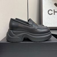 Chanel Platform Moccasins with CC Logo Women in Lambskin Black