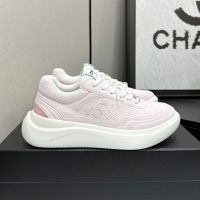 Chanel Platform Sneakers with Interlocking CC Logo Women in Suede and Mesh Pink