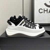 Chanel Platform Sneakers with Spindle COCO Mark Women in Fabric and Suede White