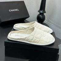 Chanel Slides Women in Down-Filled Technical Fabric Beige