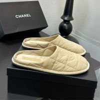 Chanel Slides Women in Down-Filled Technical Fabric Camel