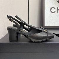 Chanel Slingback Pumps with CC Buckle Women in Calfskin Black
