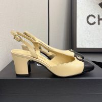 Chanel Slingback Pumps with CC Buckle Women in Calfskin Brown