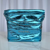 Chanel AS3260 22 Small Handbag in Shiny Calfskin Teal