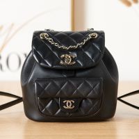 Chanel AS2908 Dumas Small Backpack in Shiny Lambskin Black/Gold