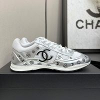 Chanel Sneakers with Allover Logo Embossing Women in Calfskin and Mesh Silver/Black