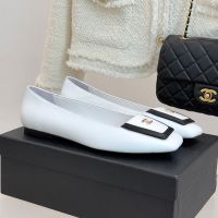 Chanel Square Toe Flip Cover Ballet Flats with CC Logo Women in Lambskin White
