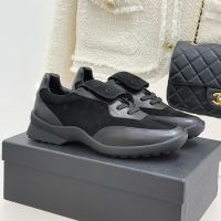 Chanel Vintage Sneakers with Logo Flip Cover Women in Suede and Calfskin Black