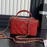 Chanel AP2199 Vanity with Chain in Patent Leather Red