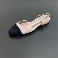 Chanel G31319 Slingback with CC Logo Women Suede Pink/Black