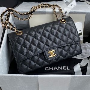Chanel A01112 Classic 11.12 Handbag with Chain Strap in Grained Calfskin Black