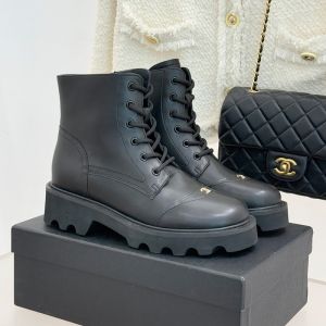 Chanel Ankle Boots with Metal CC Logo Women in Calfskin Black