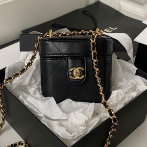 Chanel AP3459 Box Bag with Chain in Lambskin Black