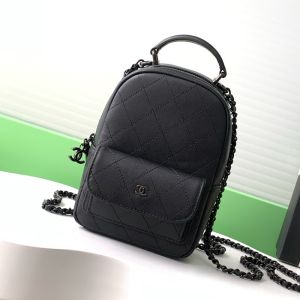 Chanel AP3753 Mini Classic Backpack with Flap Pocket in Calfskin Black