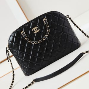 Chanel AS3969 Small Shopping Bag in Shiny Lambskin Black