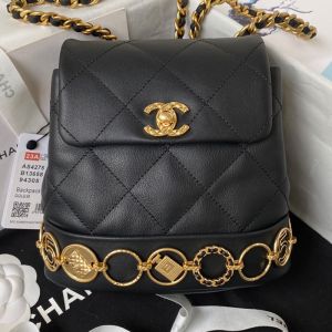 Chanel AS4275 Backpack with Buckle Trim in Lambskin Black