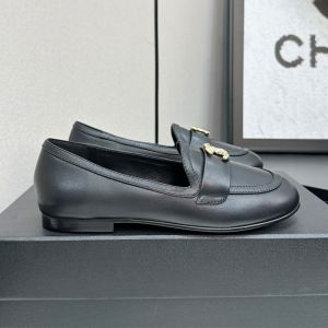 Chanel G46583 Moccasins with Strass Logo Women in Lambskin Black