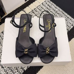 Chanel G46813 Bow Sandals Women in Grosgrain Black