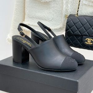 Chanel G46865 Slingback Pumps Women in Calfskin and Grosgrain Black