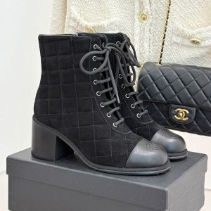 Chanel G46973 Ankle Boots Women in Quilted Suede Black