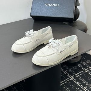 Chanel G47005 Moccasins Women in Suede White