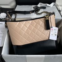 Chanel A93824 Large Gabrielle Hobo Bag in Crinkled Calfskin Apricot