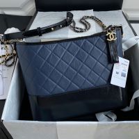 Chanel A93824 Large Gabrielle Hobo Bag in Crinkled Calfskin Blue