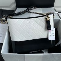 Chanel A93824 Large Gabrielle Hobo Bag in Crinkled Calfskin White