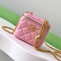 Chanel AP3203 Small Cosmetic Bag with Love Ball Chain Strap in Lambskin Pink