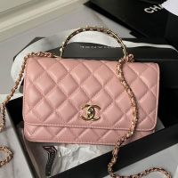 Chanel AP3952 Wallet with Pearls Handle in Lambskin Pink