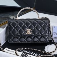 Chanel AP4042 Wallet with Strass Handle in Lambskin Black