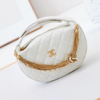 Chanel AP4058 Pouch with Chains Knot in Shiny Calfskin White