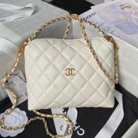 Chanel AP4066 Clutch with Braided Handle in Grained Calfskin White