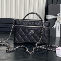 Chanel AP4385 Long Vanity with Chain in Grained Calfskin Black
