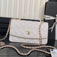 Chanel AP4402 Clutch with Chain in Grained Calfskin White