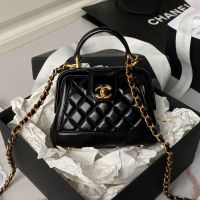 Chanel AS4109 Mini Doctor Bag with Chain in Shiny Lambskin Black