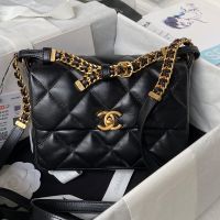Chanel AS4305 Mini Flap Bag with Adjustable Strap in Lambskin Black