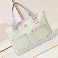 Chanel AS4719 Large Shopping Bag with Two Pocket in Printed Denim Multicolor