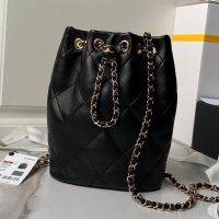 Chanel AS4810 Bucket Bag with CC Colored Balls in Lambskin Black