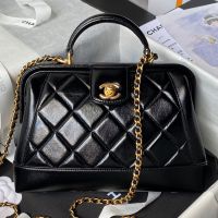 Chanel AS4959 Small Doctor Bag with Chain in Shiny Lambskin Black